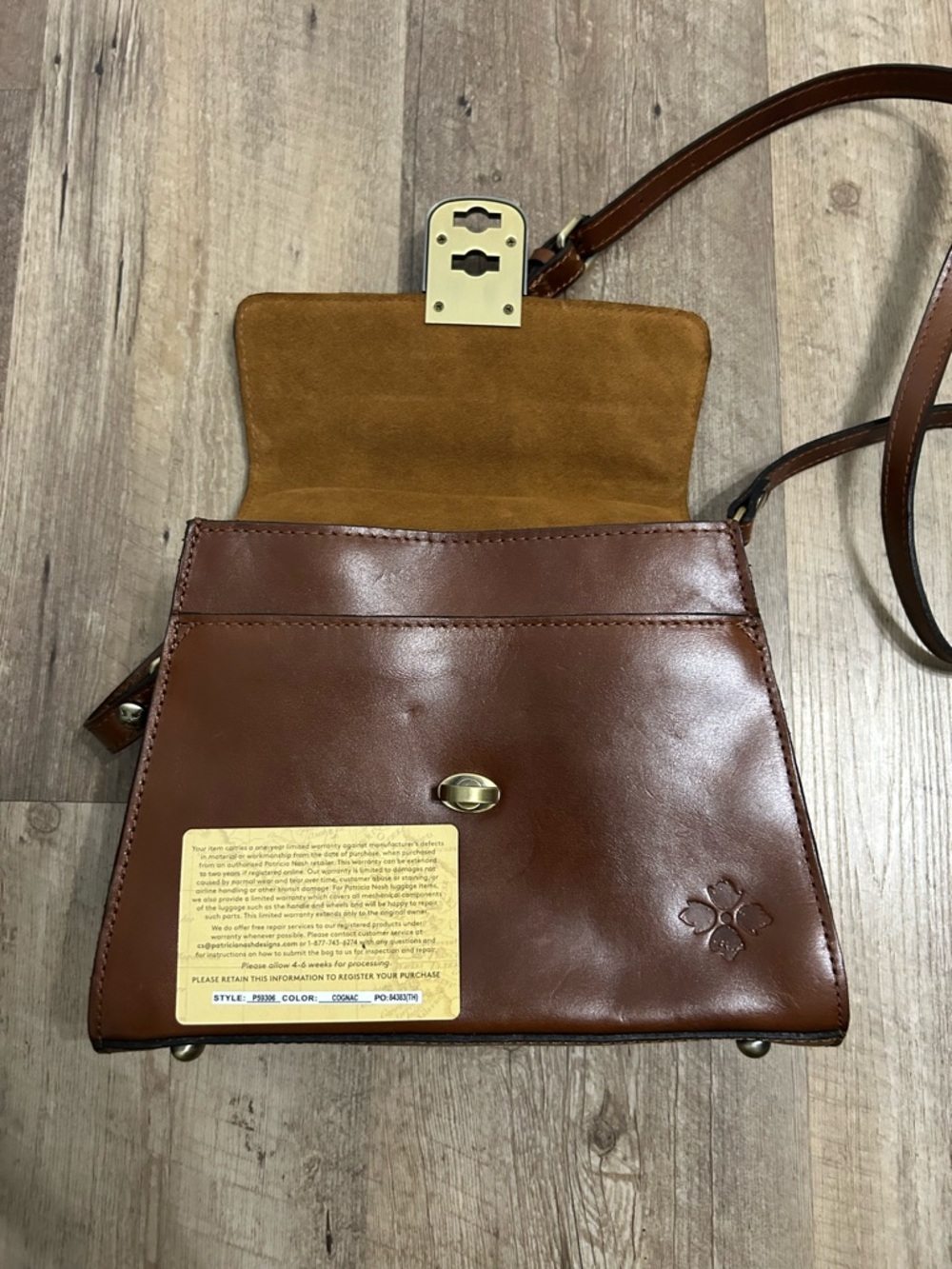 NWOT PATRICIA NASH Leather Carisbrooke Satchel With Twist Lock Closure Bag - Picture 4 of 7